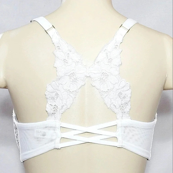 36DD Unveiled Felina Beautiful Love Front Close Underwire Bra White NWT - Picture 1 of 12